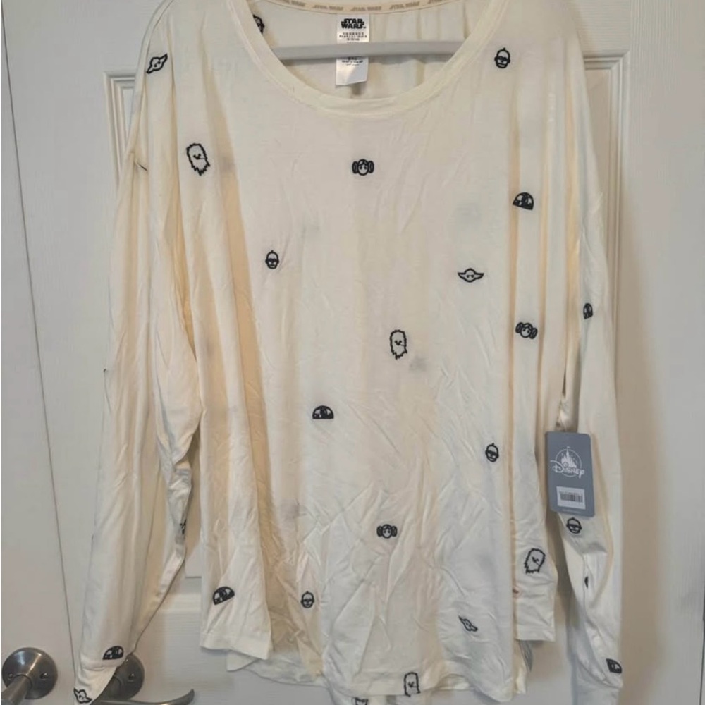 Disney Star Wars Embroidered Characters Icons Long Sleeve T Shirt